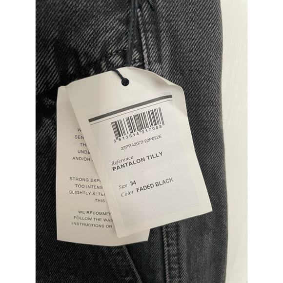 Isabel Marant Etoile Tilly Straight Leg Jeans Faded Black Size 2 New - Picture 10 of 15